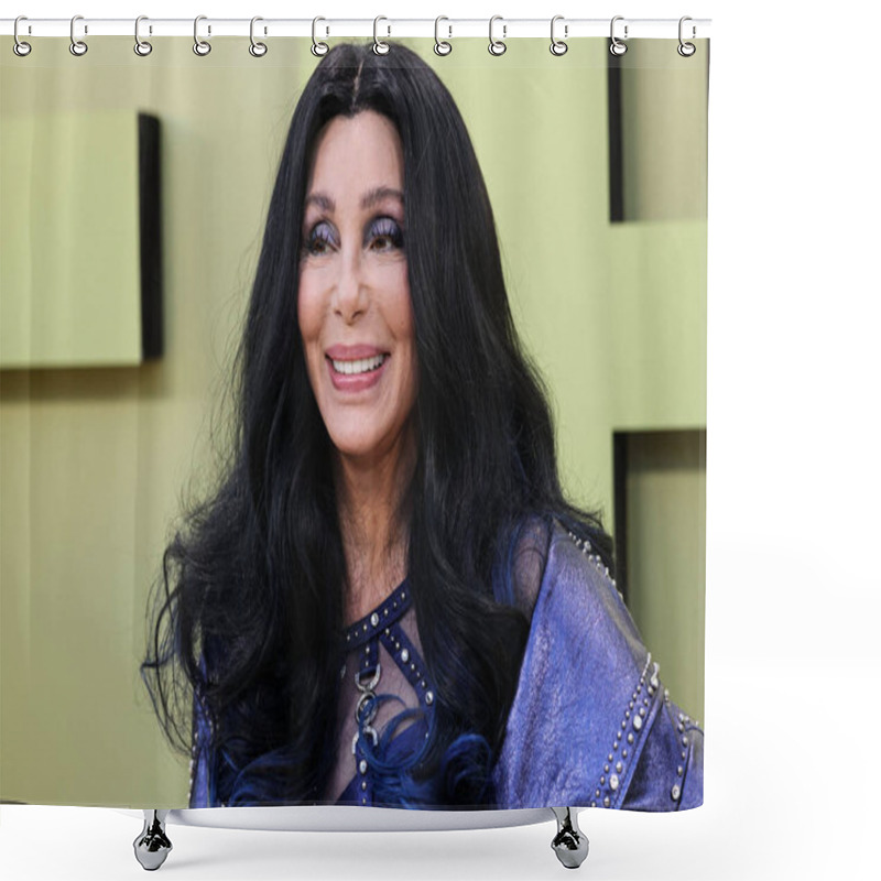 Personality  American Singer, Actress And Television Personality Cher (Cherilyn Sarkisian) Arrives At The Versace Fall/Winter 2023 Fashion Show Held At The Pacific Design Center On March 9, 2023 In West Hollywood, Los Angeles, California, United States. Shower Curtains