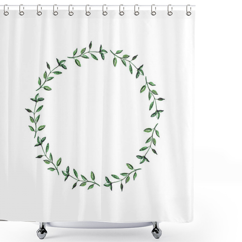 Personality  Wreath With Basil Branches Shower Curtains