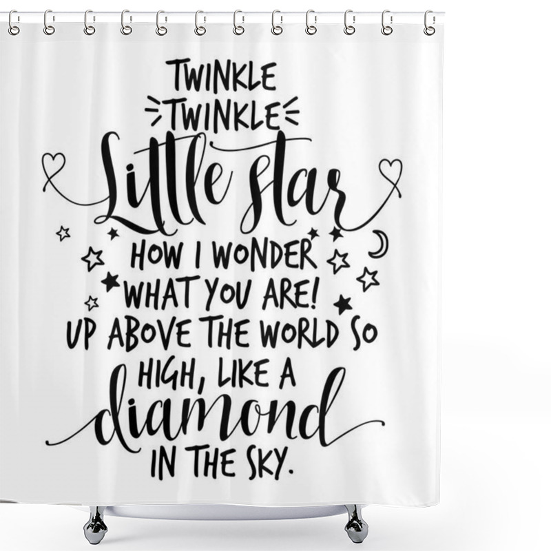 Personality  Twinkle Twinkle Little Star Text. Funny Vector Quotes. Shower Curtains