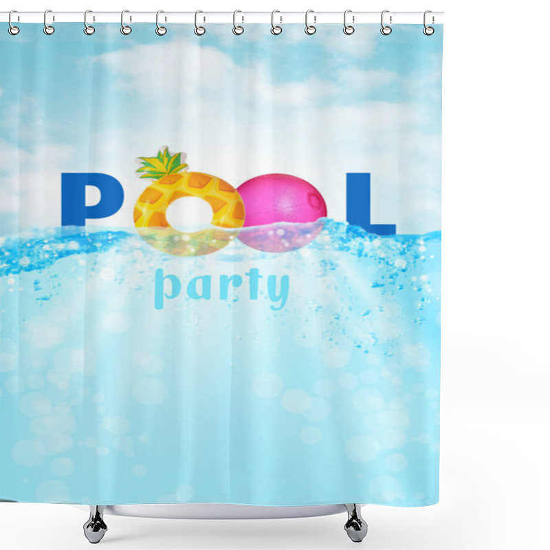 Personality  Bright Summer Swimming Pool Party Advertising Poster Shower Curtains