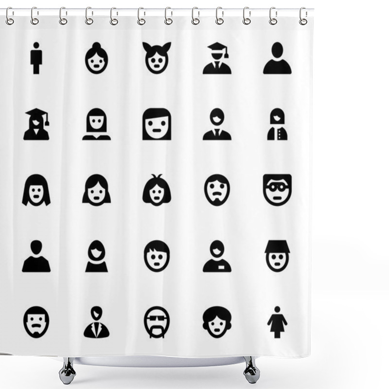 Personality  People Avatars Vector Icons 1 Shower Curtains