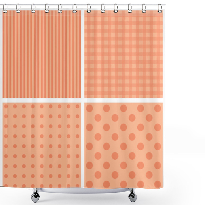 Personality   Set Of 4 Background Patterns.  Shower Curtains