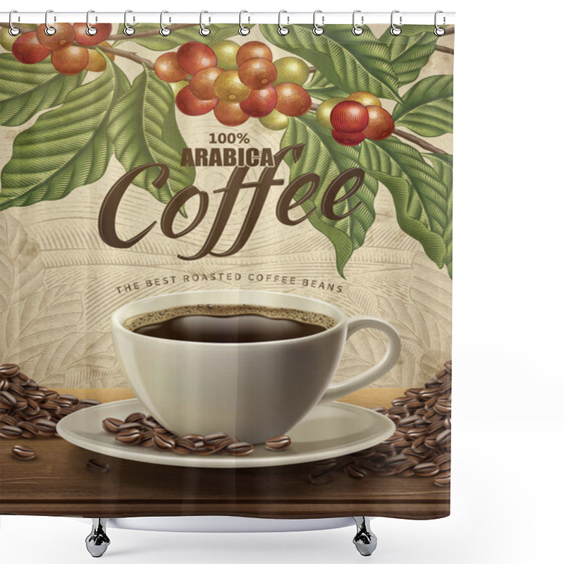 Personality  Arabica Coffee Ads Shower Curtains