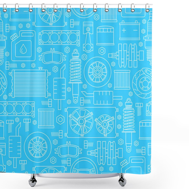 Personality  Auto Spare Parts Shower Curtains