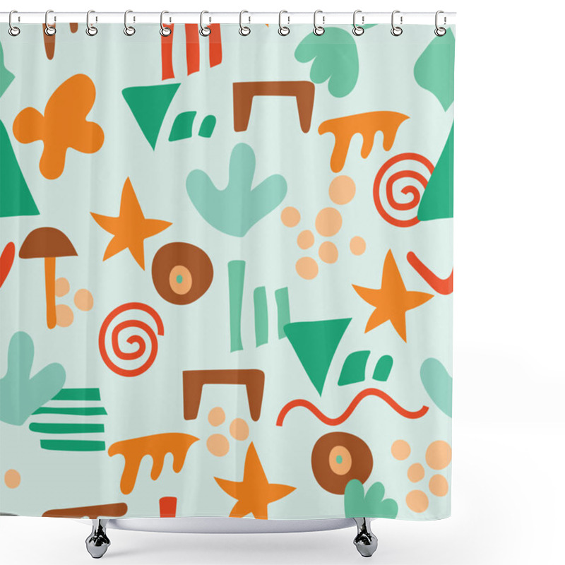 Personality  Abstract Shape Vector Seamless Pattern Shower Curtains