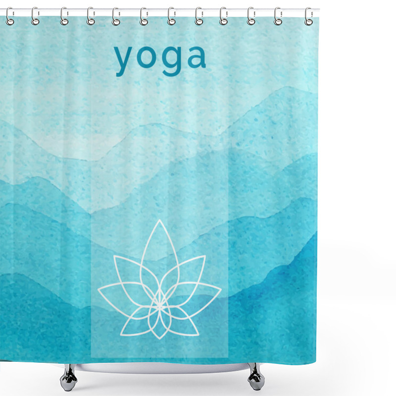 Personality  Poster For Yoga Class With A Nature Backdrop. Shower Curtains