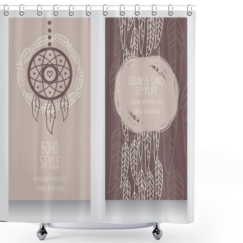 Personality  Two Cards For Boho Style Shower Curtains