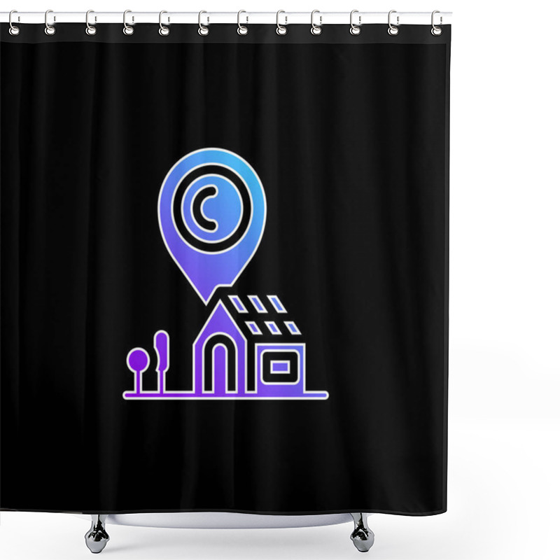 Personality  Address Blue Gradient Vector Icon Shower Curtains