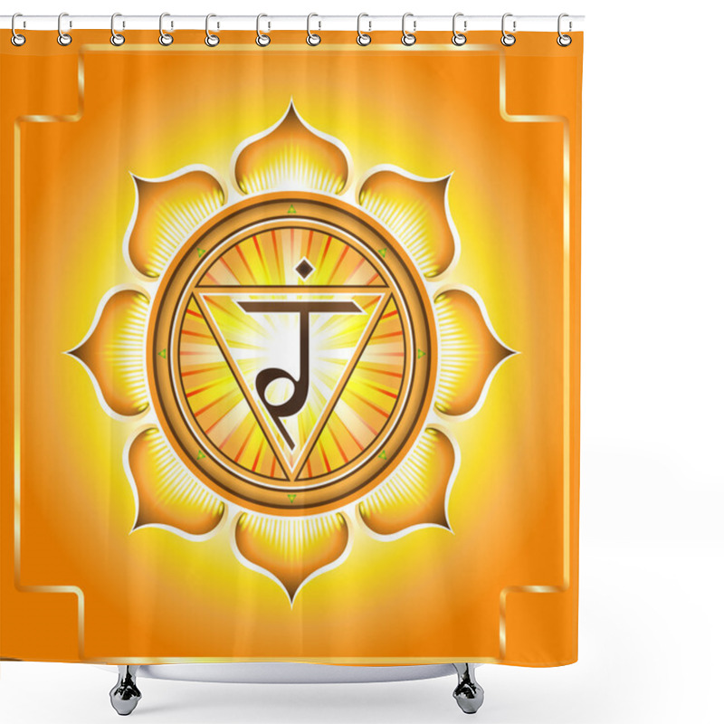 Personality  Chakra Manipura Shower Curtains