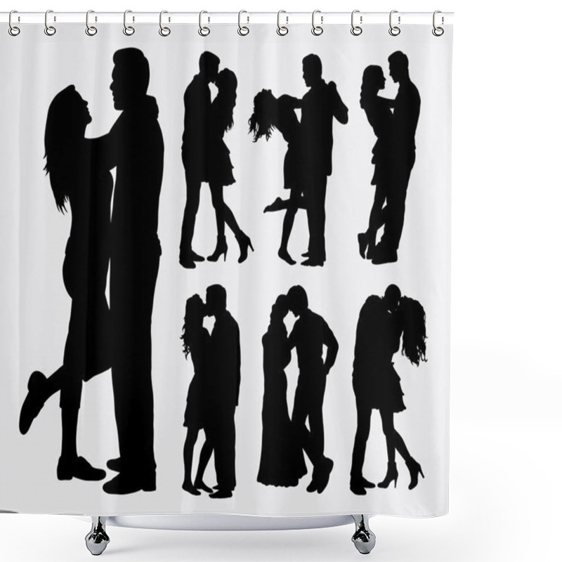 Personality  Couple Loving People Silhouettes Shower Curtains