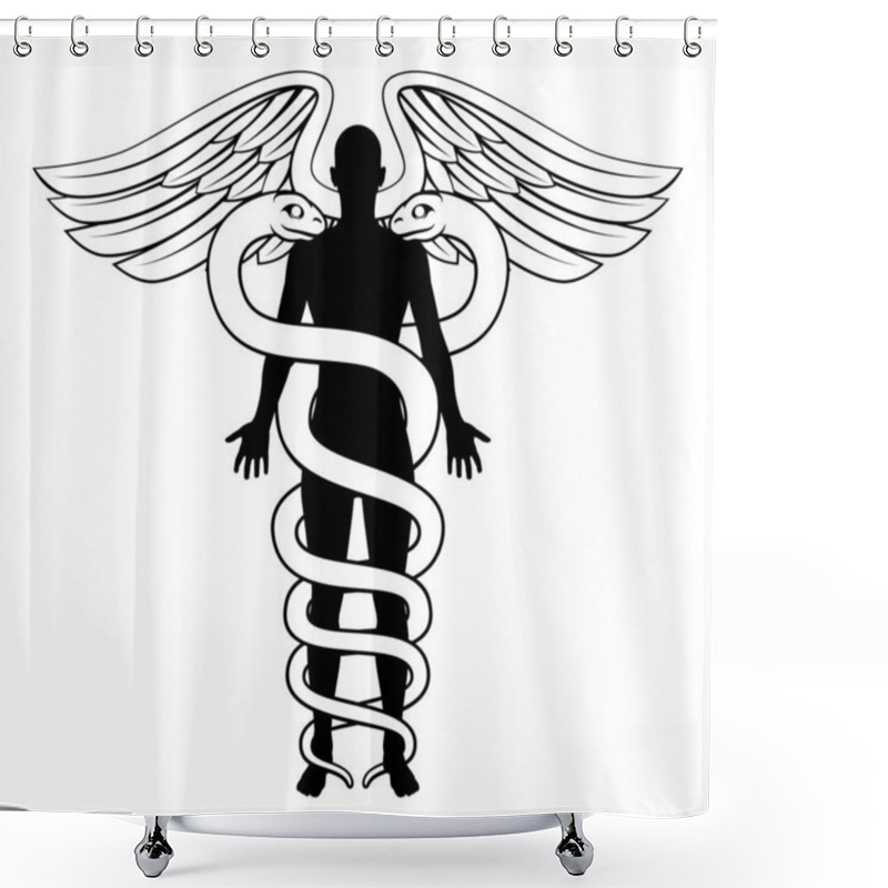 Personality  Caduceus Person Concept Shower Curtains