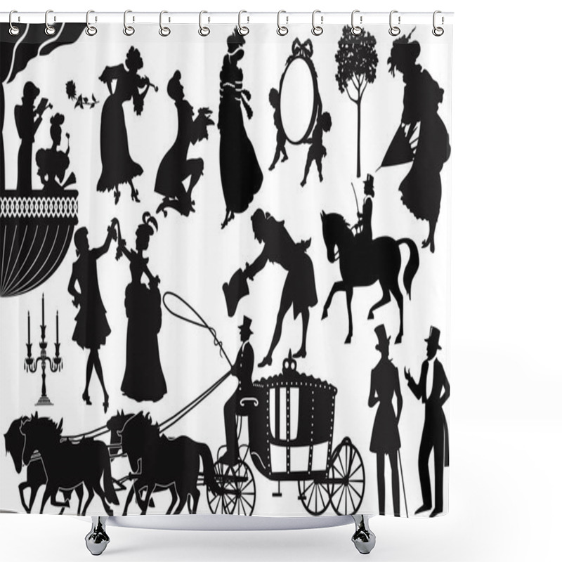 Personality  Old-fashioned Silhouettes Shower Curtains