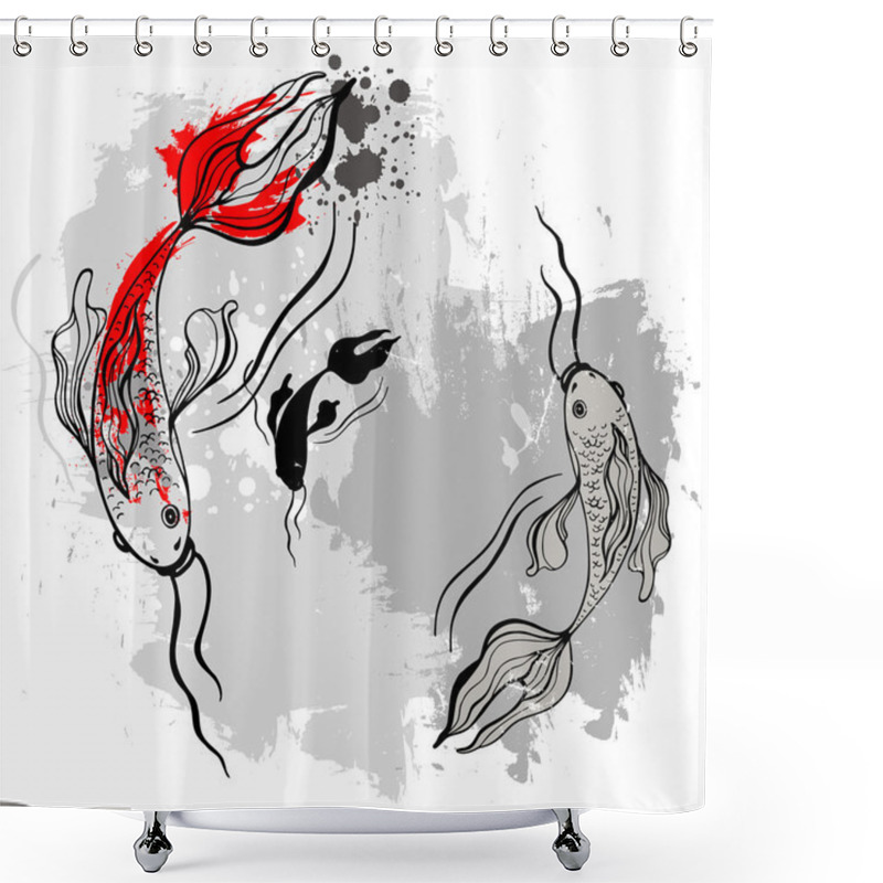 Personality  Koi Fishes. Japanese Style. Shower Curtains