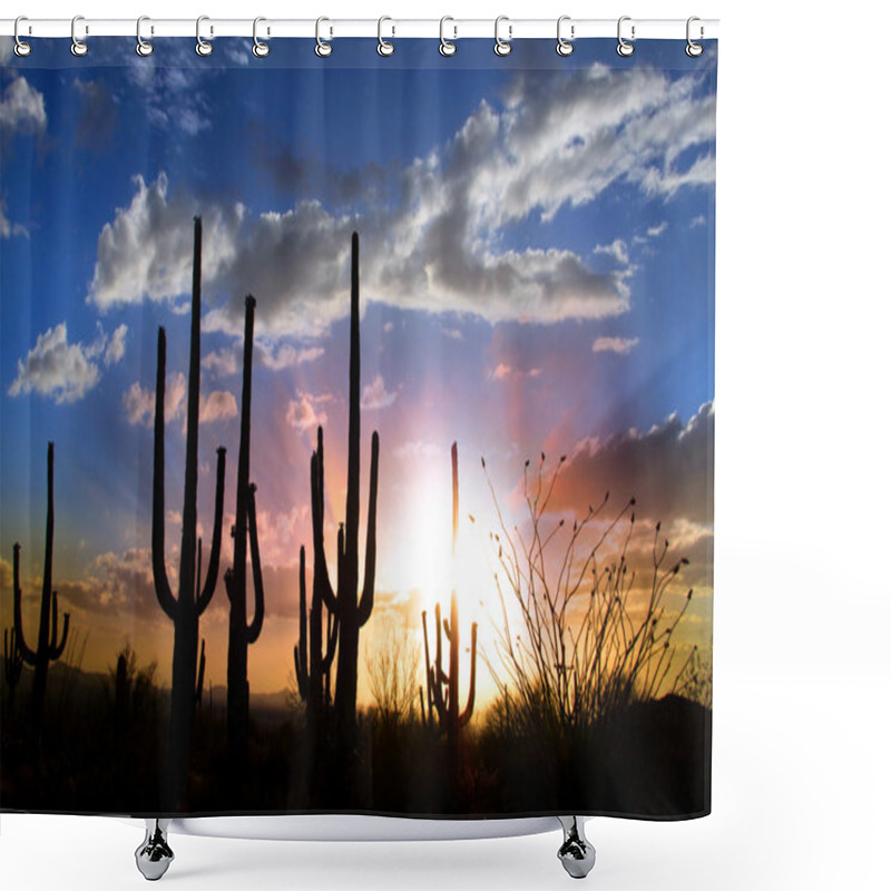 Personality  Saguaro Sunset Shower Curtains