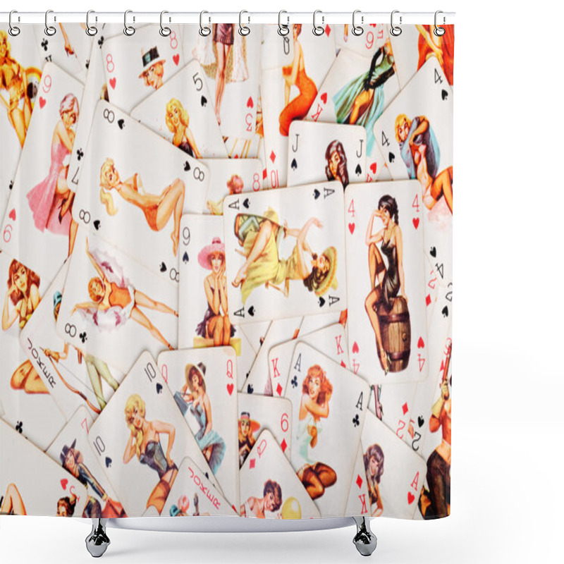 Personality  Old Playing Cards Shower Curtains