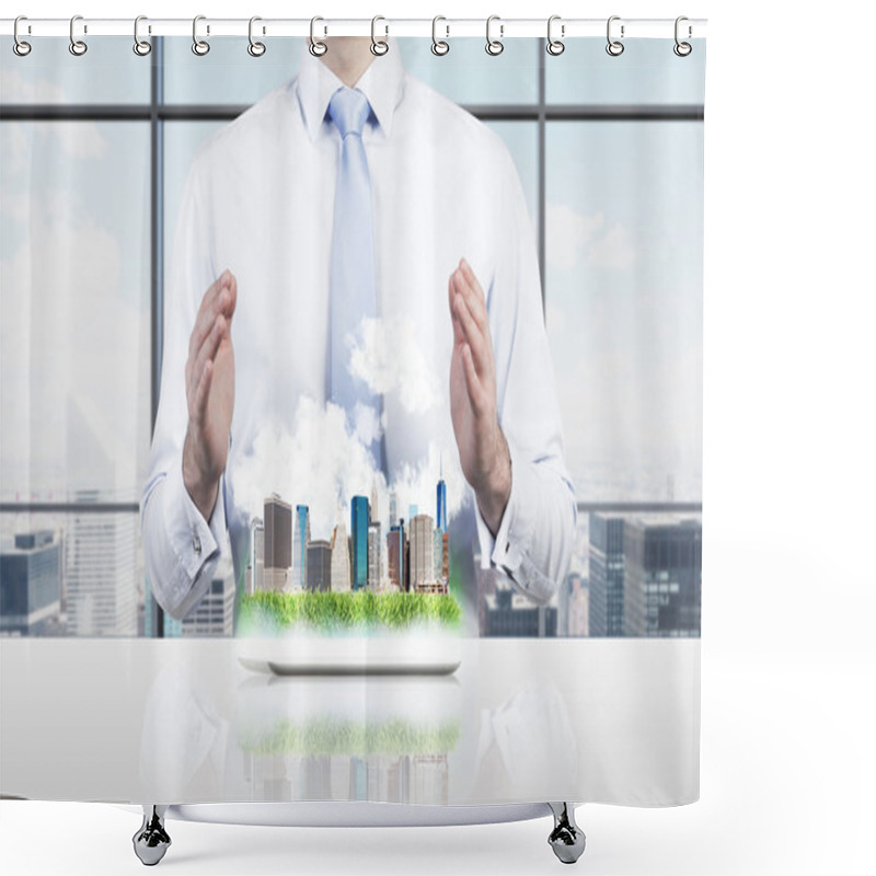 Personality  Layout Modern City Shower Curtains