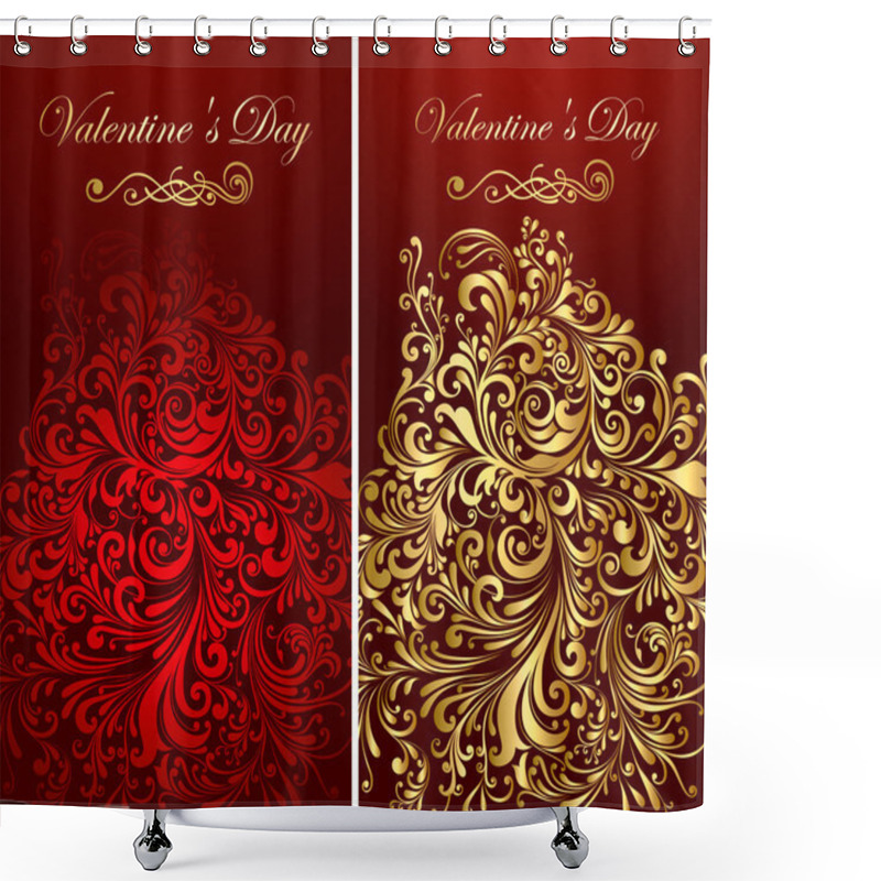 Personality  Holiday Invitation Decorated Gold Patterns Shower Curtains