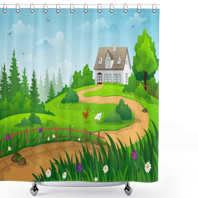 Personality  Country Summer Landscape Shower Curtains