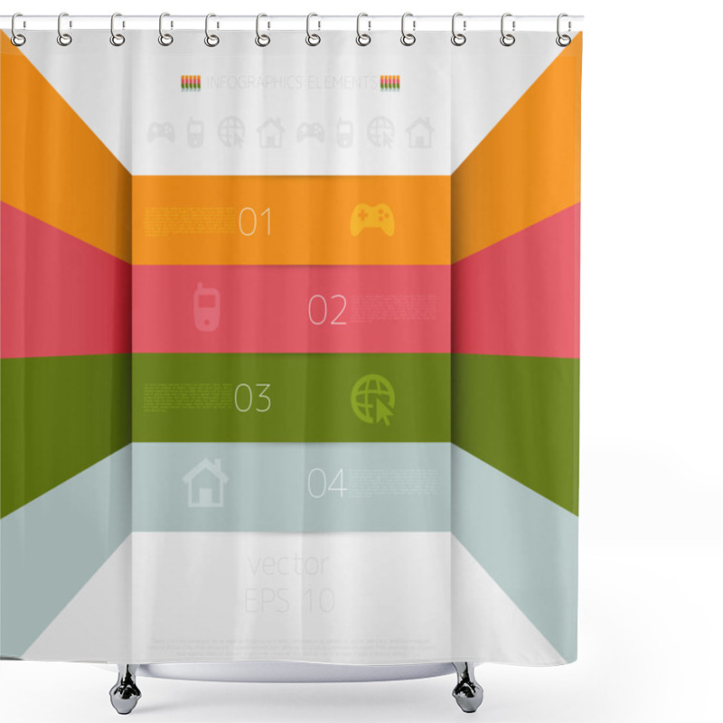 Personality  Steps Process Arrows  Vector Illustration Shower Curtains