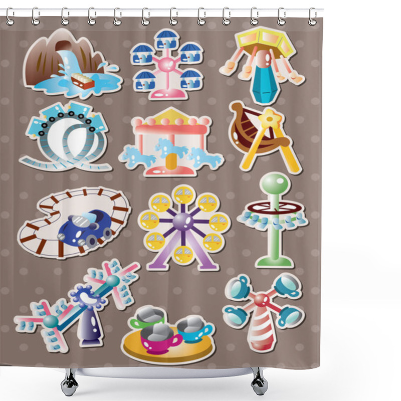 Personality  Playground Stickers Shower Curtains