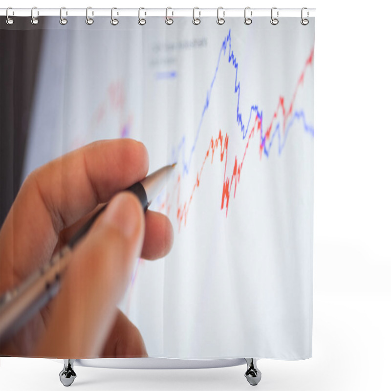 Personality  Hand And Stock Market Graph Shower Curtains