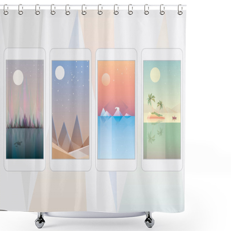 Personality  Mobile Phone Wallpaper Landscape Designs Shower Curtains