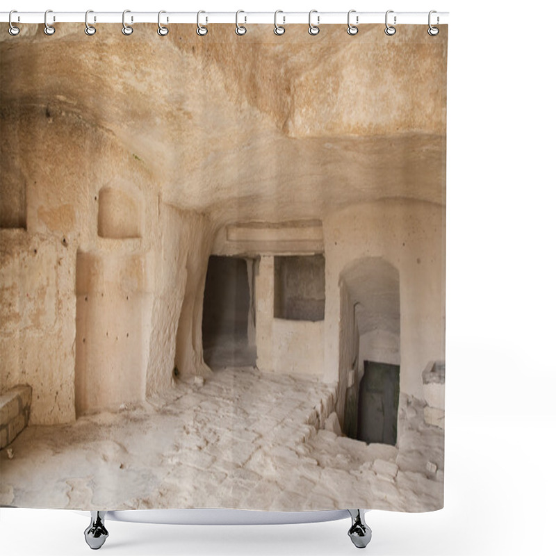 Personality  Interior Of Cavern Shower Curtains