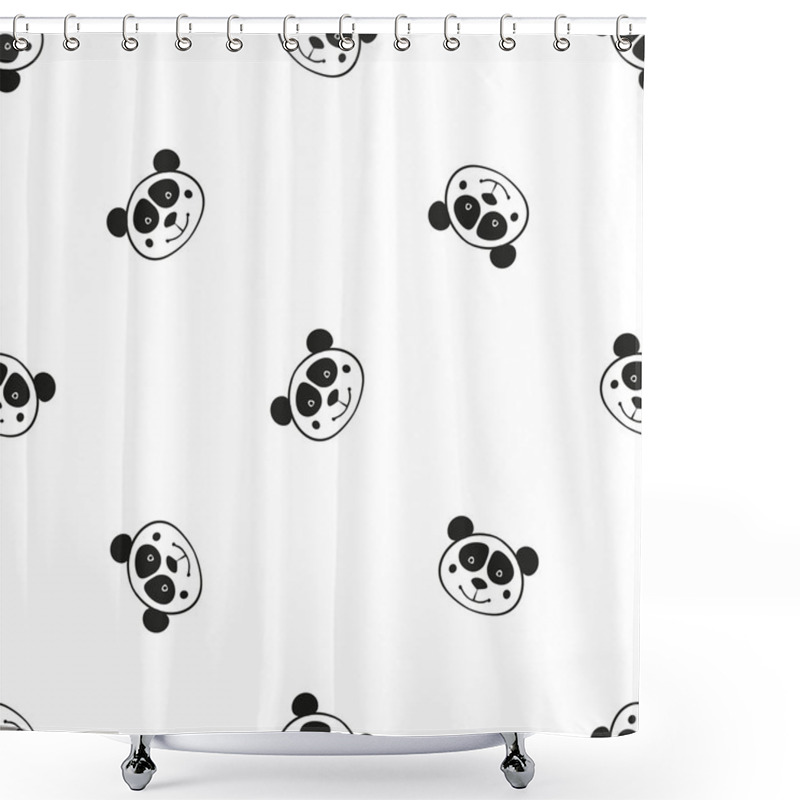 Personality  Panda Cartoon Pattern Shower Curtains