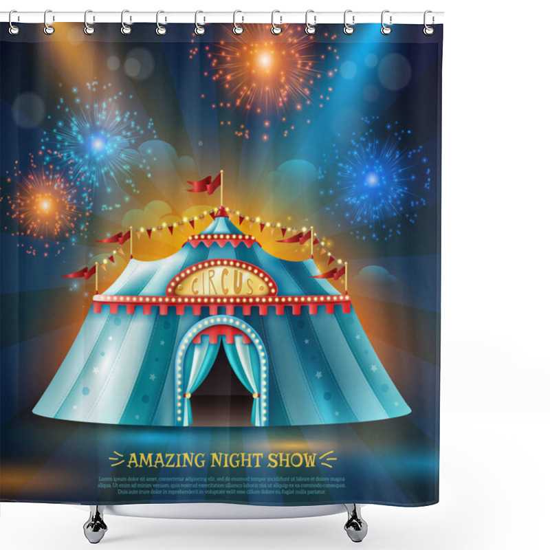 Personality  Crcus Tent Night Background Poster Shower Curtains