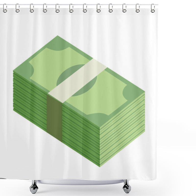 Personality  Piles Of Green Banknotes Shower Curtains