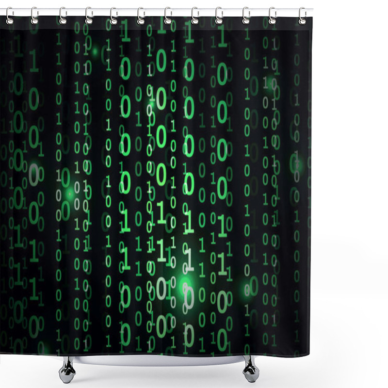 Personality  Binary Code In Abstract Background Shower Curtains