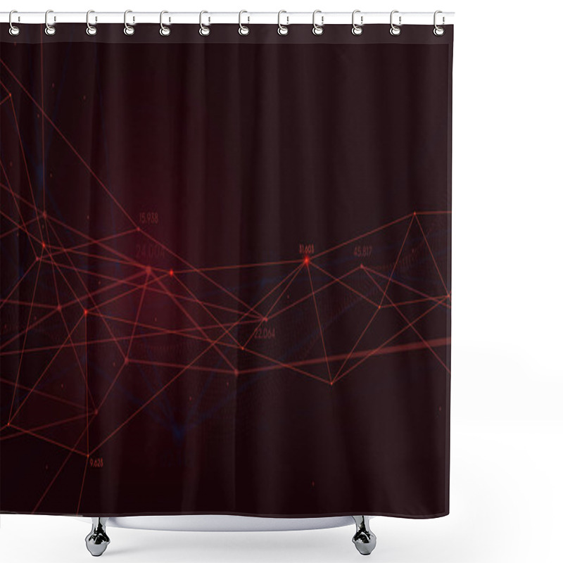 Personality  Business Plexus Structure Presentation, Digital Analytics Concept Vector Background Shower Curtains