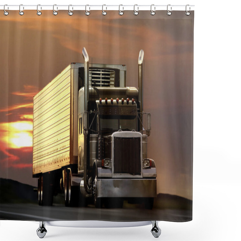 Personality  Truck On Highway Shower Curtains