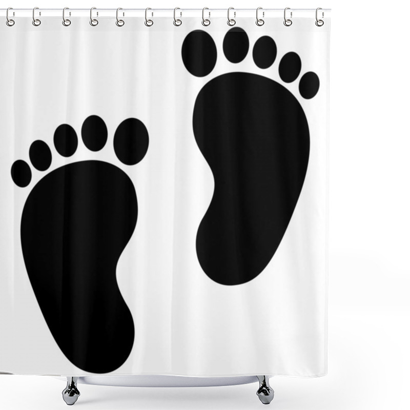 Personality  Baby Feet Clean Black Icon Shower Curtains