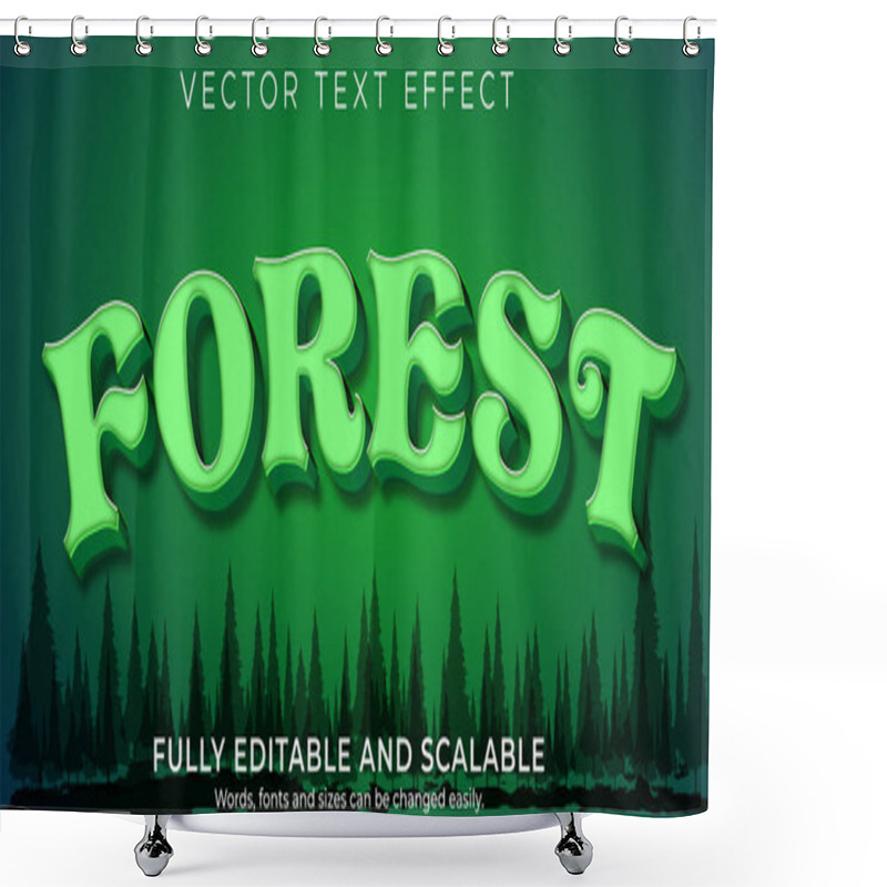 Personality  Forest Green Text Effect, Editable Tree And Nature Text Style	 Shower Curtains