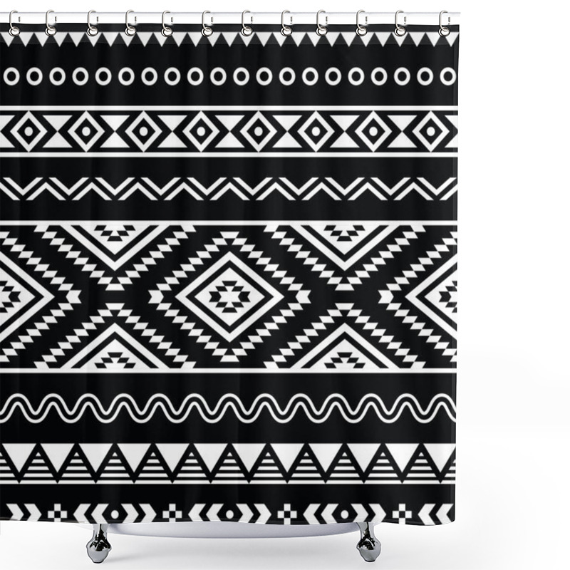 Personality  Vector Folk Seamless Aztec Ornament, Ethnic Pattern Shower Curtains