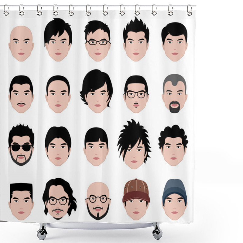 Personality  Man Male Face Head Hair Hairstyle Shower Curtains