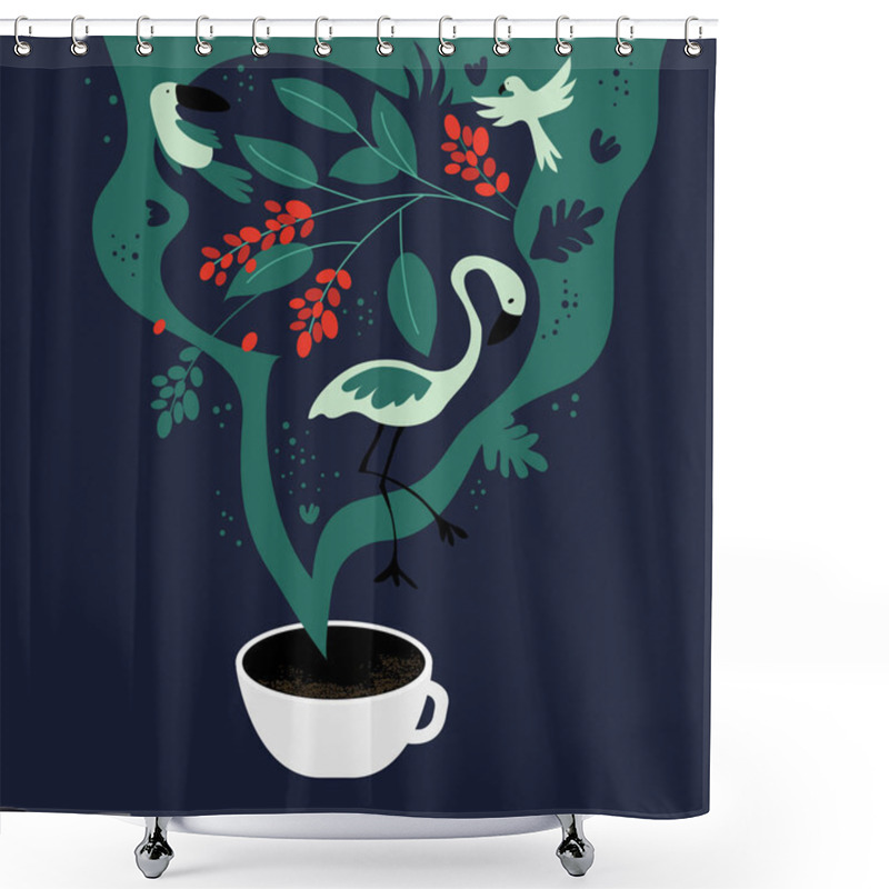 Personality  Cup Of Coffee And Fancy Shower Curtains