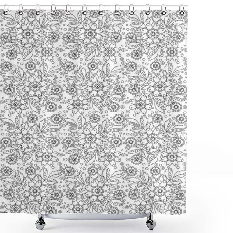 Personality  Flower Doodles Seamless Pattern_5 Shower Curtains