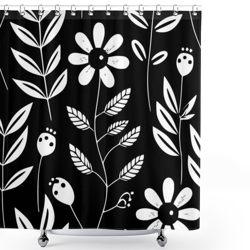 Personality  Flower Pattern - Minimalist And Flat Logo - Vector Illustration Shower Curtains