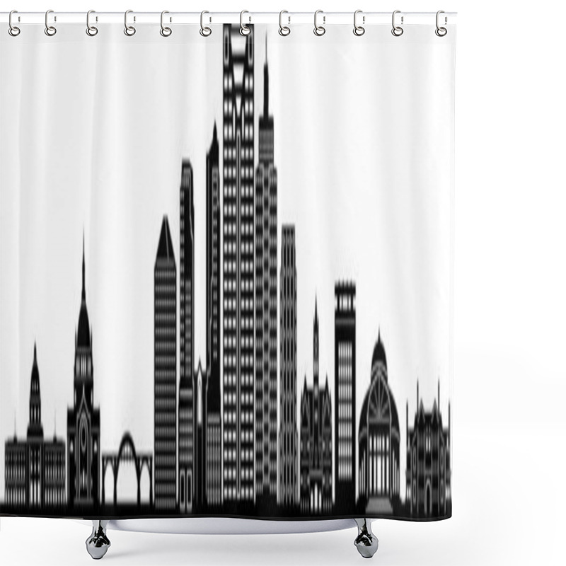 Personality  SAINT PAUL City Minnesota Skyline Silhouette Cityscape Vector Shower Curtains