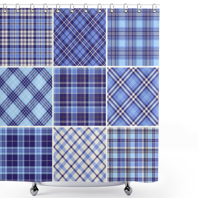 Personality  Set Of Seamless Tartan Patterns Shower Curtains