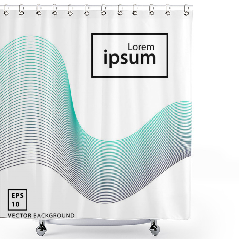 Personality  Minimal Lines Wave Background Shower Curtains