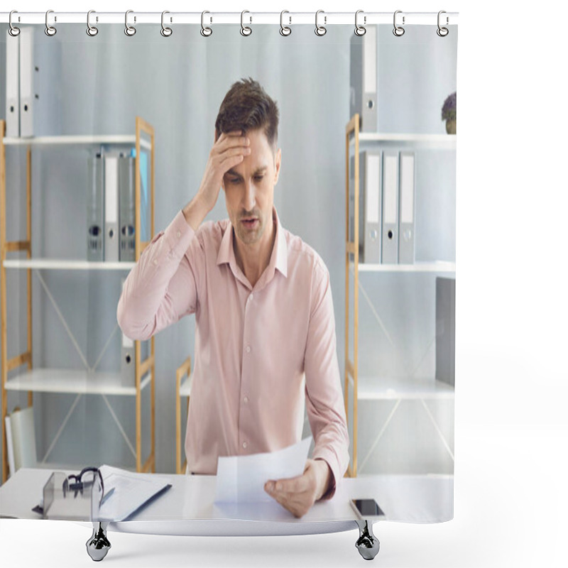 Personality  Problems Crisis Credit Contract Failure In Business. Shower Curtains