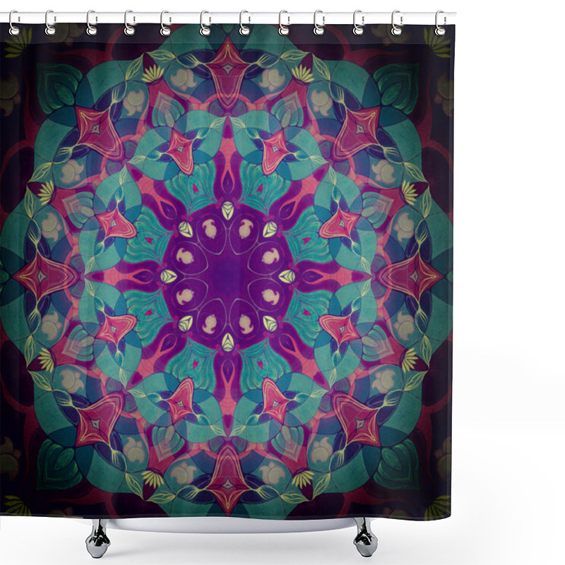 Personality  Mandala Emerald Green Flower Shower Curtains