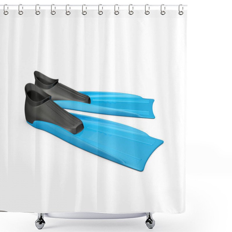 Personality  Blue Flippers Shower Curtains