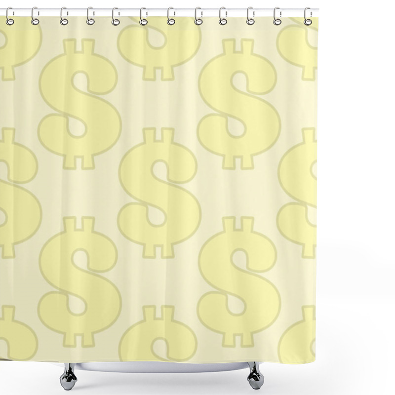 Personality  Seamless Pattern With Dollar Sign Shower Curtains