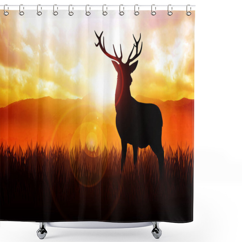 Personality  Deer Shower Curtains