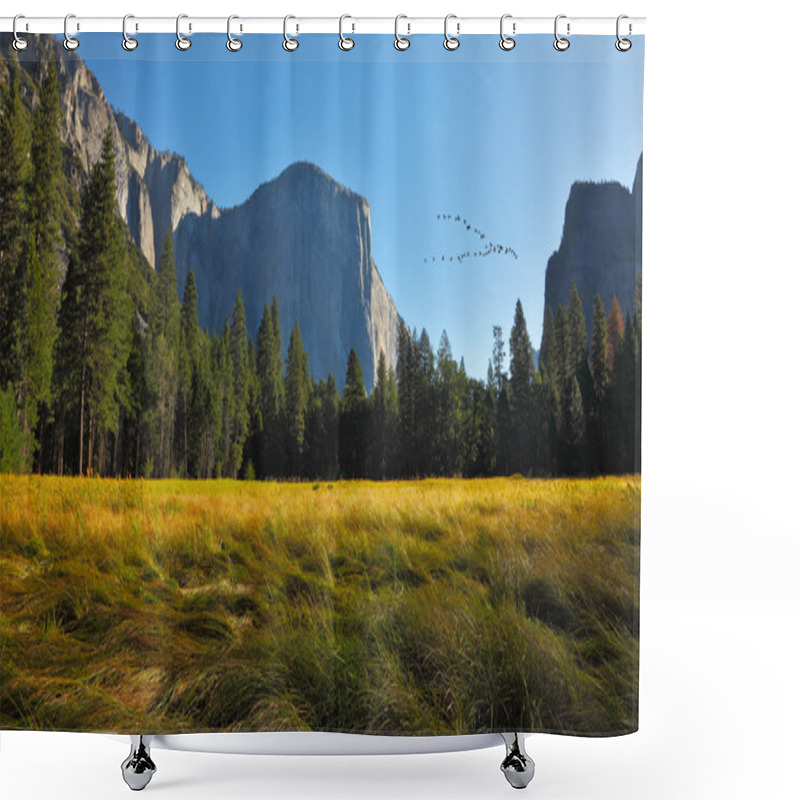 Personality  The Bird's Flight In Yosemite Park. Shower Curtains