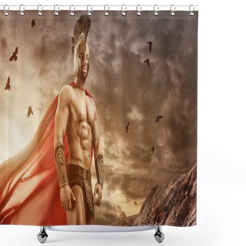 Personality  Medieval Warrior Standing In Front  Shower Curtains